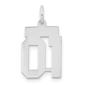 Sterling Silver, Athletic Collection, Small Polished Number 01 Pendant